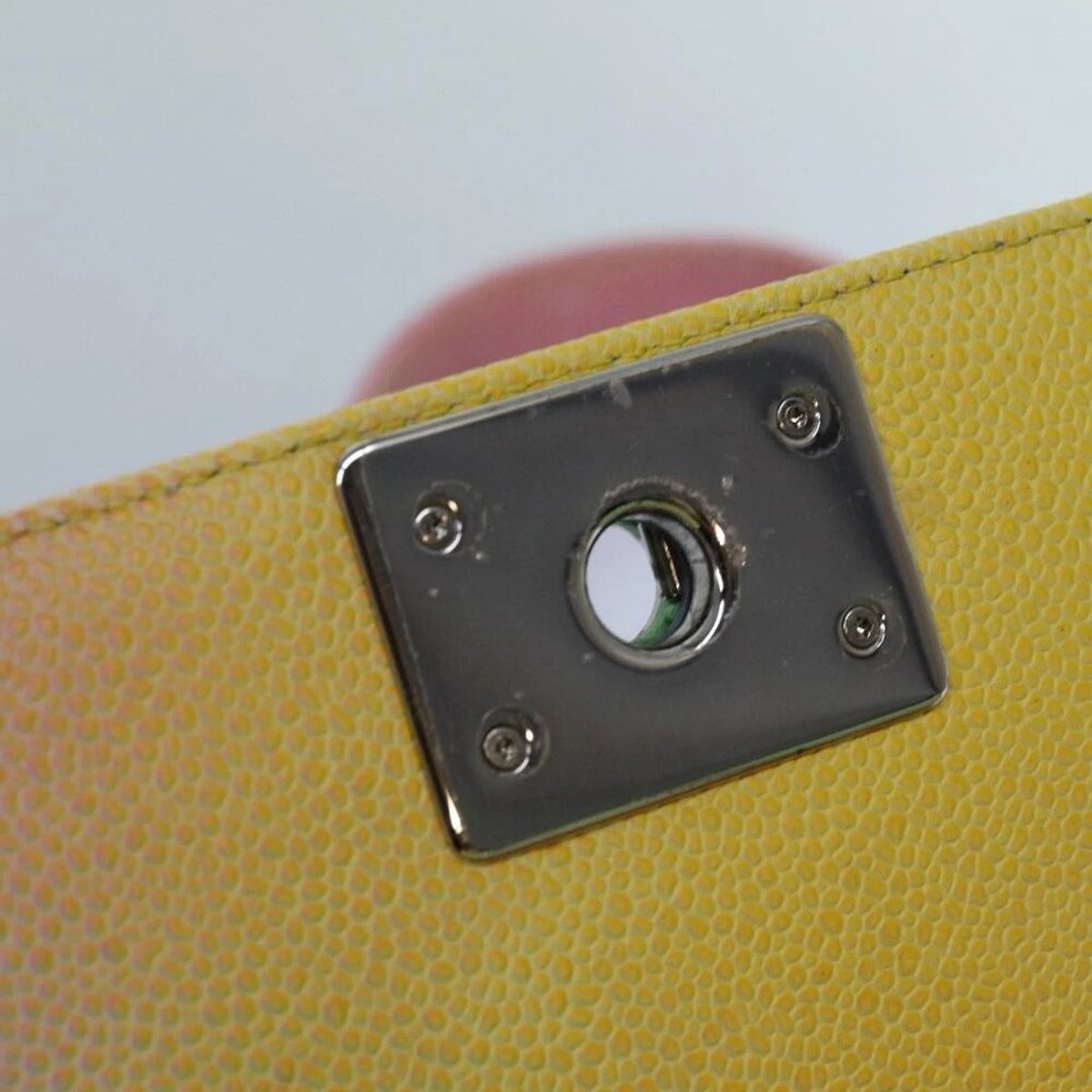 CHANEL Matelasse Boy Chanel Chain Shoulder Bag Leather Rainbow CC Auth 71579SM - Picture 10 of 15